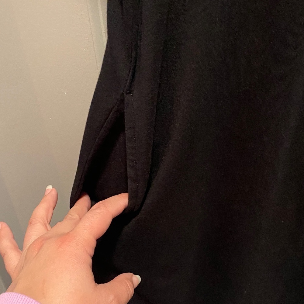 Black T Shirt Dress Petite XL Short Sleeve Soft Stretch Casual Everyday Dress - Picture 3 of 5